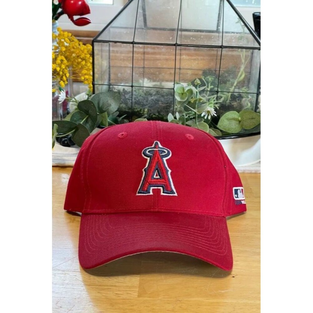 MLB Los Angeles Angels Baseball Cap Red Adjustable Strapback Hat One Size